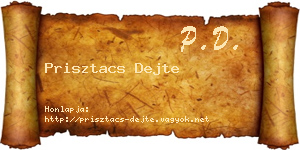 Prisztacs Dejte névjegykártya